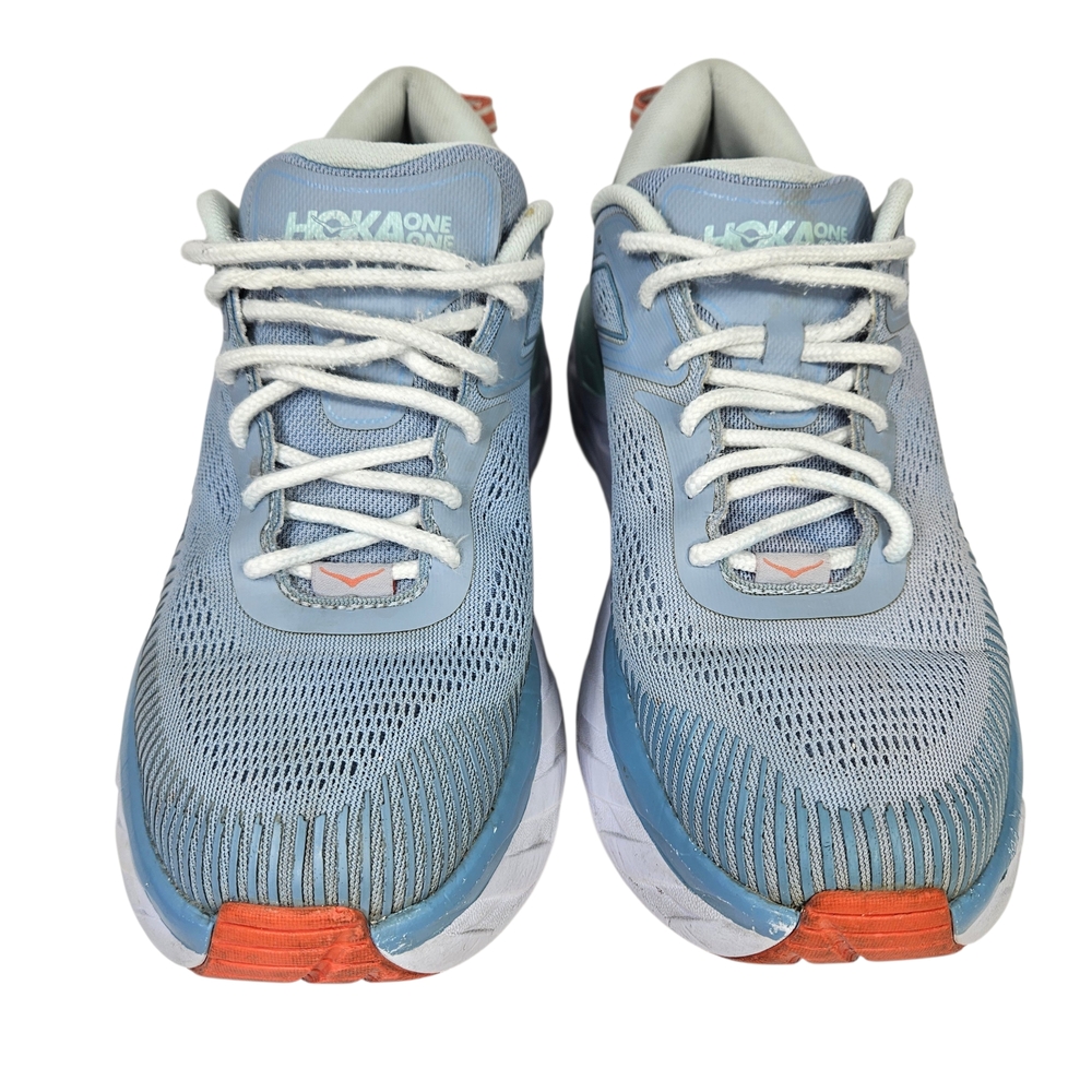 Hoka Women's Light Blue and White Bondi 7 Running Shoes - Picture 2 of 9